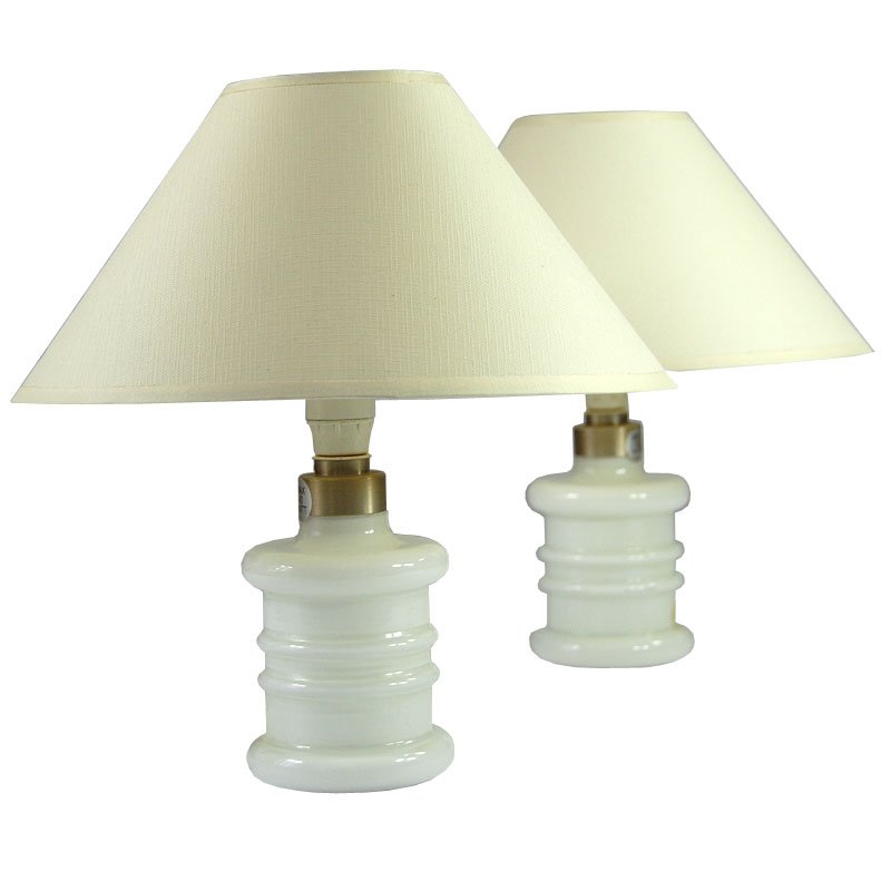 Small Danish Glass Pharmacy Table Lamps by Sidse Werner for Holmegaard, Set of 2