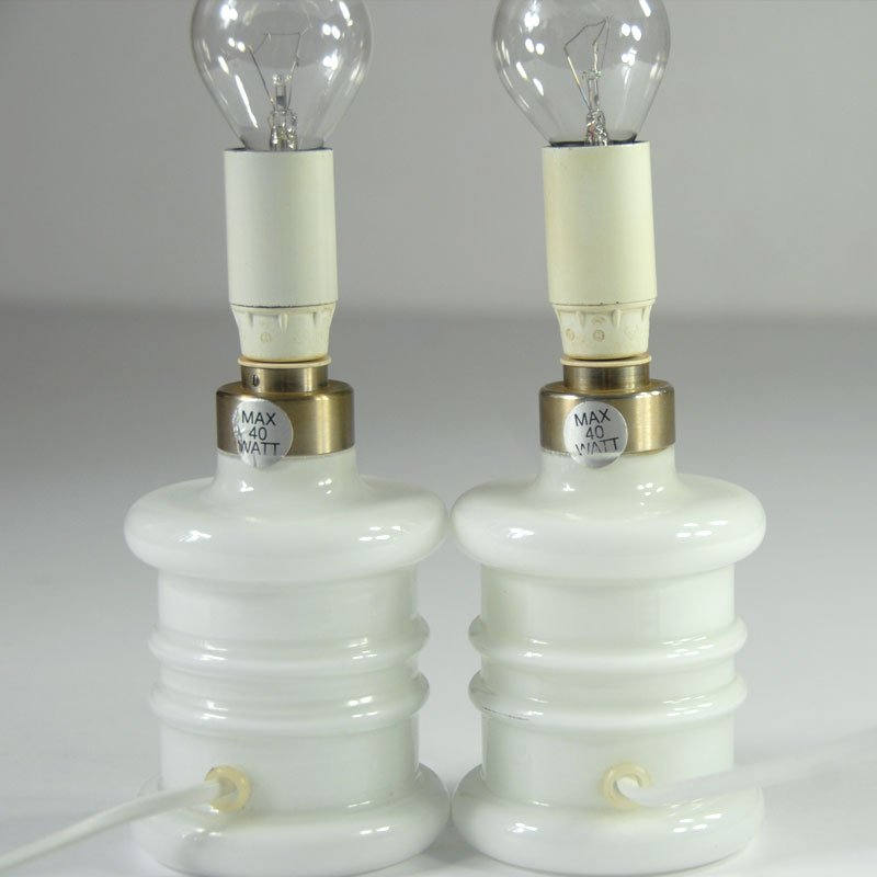 Small Danish Glass Pharmacy Table Lamps by Sidse Werner for Holmegaard, Set of 2