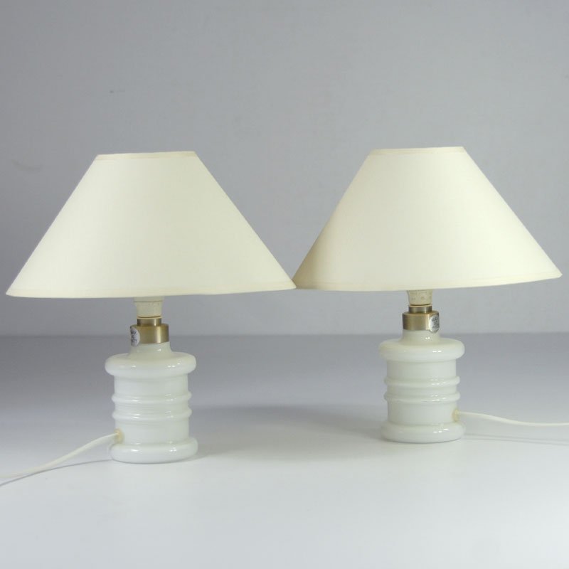 Small Danish Glass Pharmacy Table Lamps by Sidse Werner for Holmegaard, Set of 2