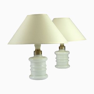 Small Danish Glass Pharmacy Table Lamps by Sidse Werner for Holmegaard, Set of 2-GIW-1315502