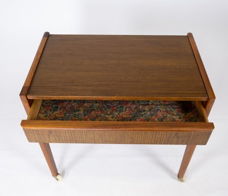 Small Danish Side Table with Drawer in Teak, 1960s-UY-852196