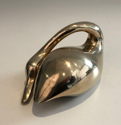 Small Decorative Brass Duck in Brass, 1970s-BA-1470308