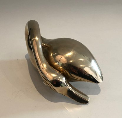 Small Decorative Brass Duck in Brass, 1970s-BA-1470308