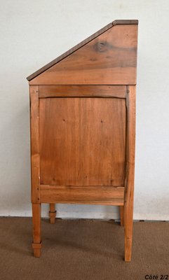 Small Directoire Style Scriban Desk Cabinet in Walnut, Early 20th Century-RVK-1410727