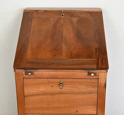 Small Directoire Style Scriban Desk Cabinet in Walnut, Early 20th Century-RVK-1410727