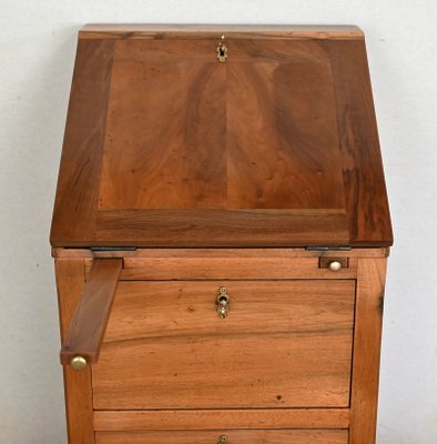 Small Directoire Style Scriban Desk Cabinet in Walnut, Early 20th Century-RVK-1410727