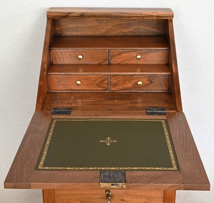 Small Directoire Style Scriban Desk Cabinet in Walnut, Early 20th Century-RVK-1410727