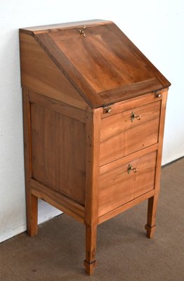 Small Directoire Style Scriban Desk Cabinet in Walnut, Early 20th Century-RVK-1410727