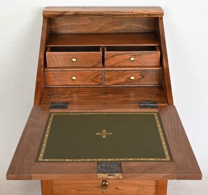 Small Directoire Style Scriban Desk Cabinet in Walnut, Early 20th Century-RVK-1410727