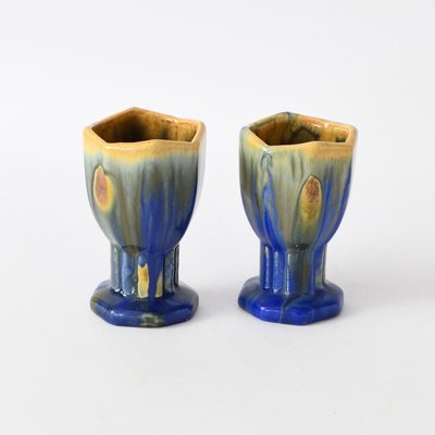 Small Drip Glaze Vases from Faiencerie Thulin, Set of 2-IXK-1440922