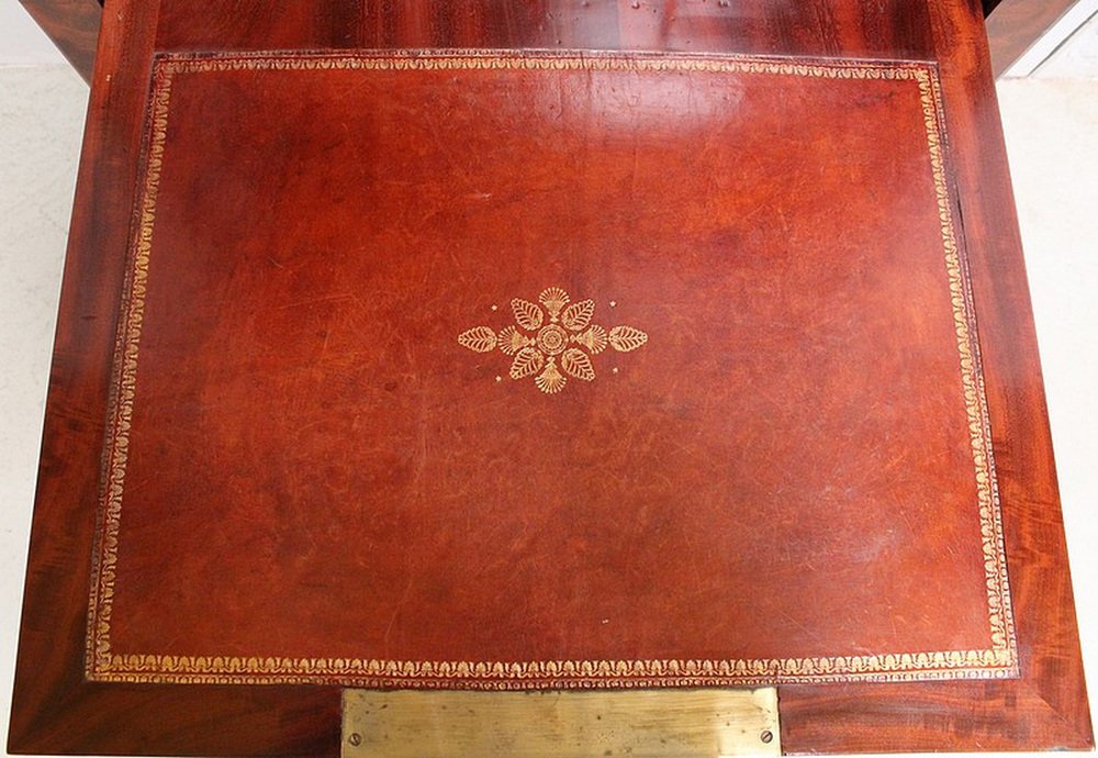 Small Early 19th Century Restoration Era Secretaire in Mahogany Burl Veneer