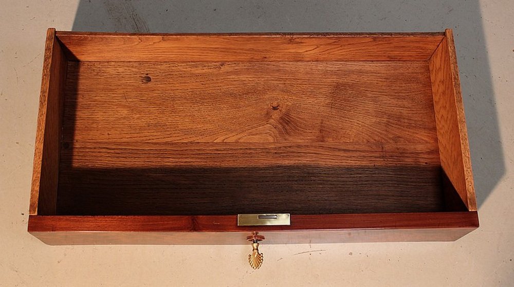 Small Early 19th Century Restoration Era Secretaire in Mahogany Burl Veneer