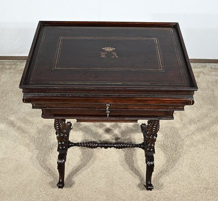 Small Early 19th Century Restoration Hairdresser Table in Rosewood-RVK-1787506