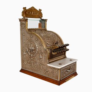 Small Early 20th Century Checked Bronze Model 312 Cash Register from National Cash Register Co-RVK-1336004