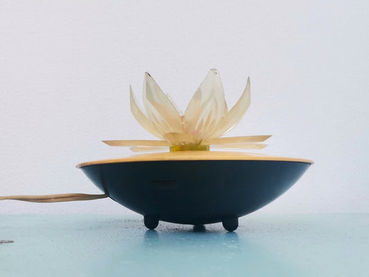 Small Eastern European Acrylic Plastic Water Lily or Lotus Night Lamp, 1970s