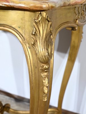 Small End of 19th Century Louis XV Medium Table in Gilded Wood-RVK-1817795