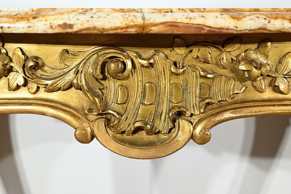 Small End of 19th Century Louis XV Medium Table in Gilded Wood-RVK-1817795