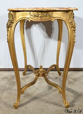 Small End of 19th Century Louis XV Medium Table in Gilded Wood-RVK-1817795