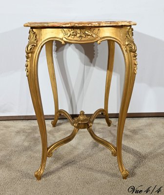 Small End of 19th Century Louis XV Medium Table in Gilded Wood-RVK-1817795