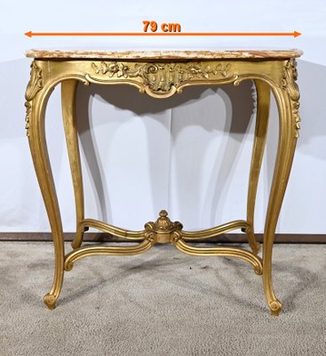 Small End of 19th Century Louis XV Medium Table in Gilded Wood-RVK-1817795