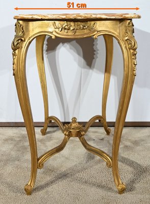 Small End of 19th Century Louis XV Medium Table in Gilded Wood-RVK-1817795