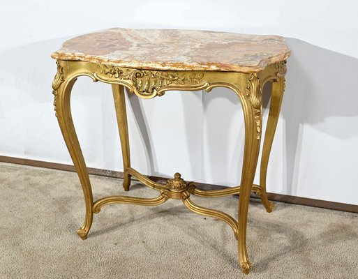 Small End of 19th Century Louis XV Medium Table in Gilded Wood-RVK-1817795