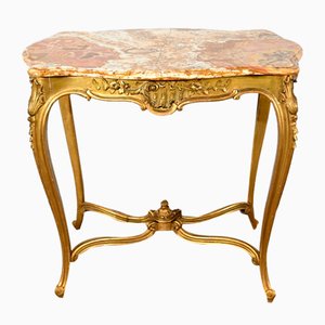 Small End of 19th Century Louis XV Medium Table in Gilded Wood-RVK-1817795