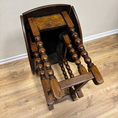 Small English Folding Table in Oak, 1890s-ALF-2033612