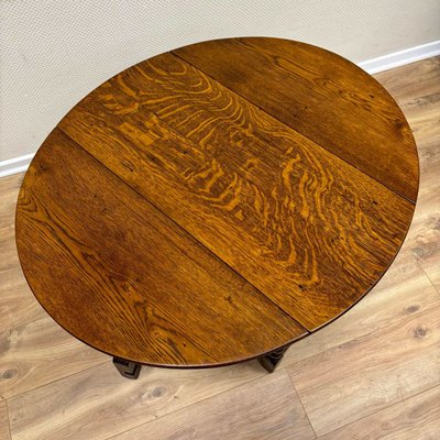 Small English Folding Table in Oak, 1890s-ALF-2033612