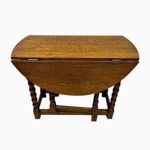 Small English Folding Table in Oak, 1890s-ALF-2033612