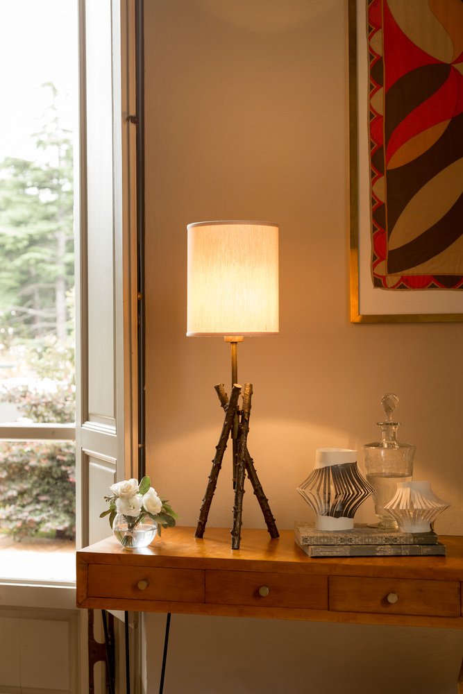 Small Extensible Rosehips Stalks Table Lamp from Brass Brothers