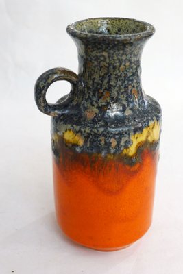 Small Fat Lava Pitcher Vase with Bubbling Orange & Marbled Enamel from Scheurich Keramik, West Germany, 1970s-RNR-2019866