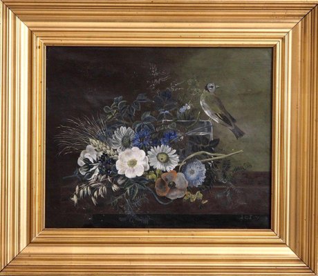 Small Flower Painting Attributed to I.L. Jensen-SA-636359