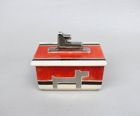 Small French Art Deco Lidded Box in Ceramic, 1920s-EY-2028303