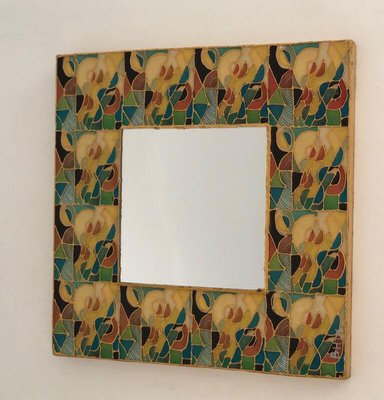 Small French Ceramic Mirror, 1970s-BA-802455