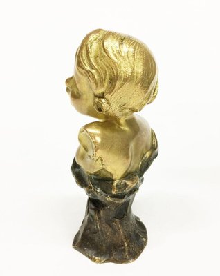 Small French Gilded Bronze Bust by Rene De Saint-Marceaux, 1897-UCH-1224842