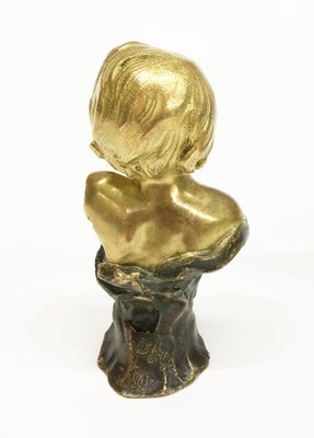 Small French Gilded Bronze Bust by Rene De Saint-Marceaux, 1897-UCH-1224842