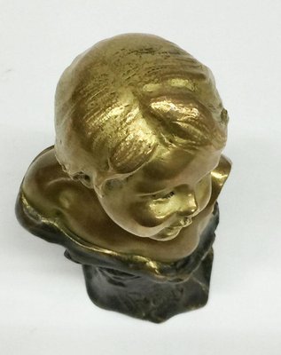 Small French Gilded Bronze Bust by Rene De Saint-Marceaux, 1897-UCH-1224842