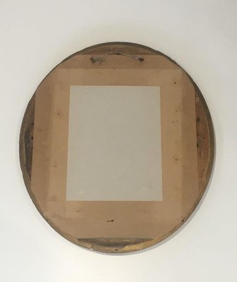 Small French Gilt Stuck Oval Mirror, 1900s-BA-697559