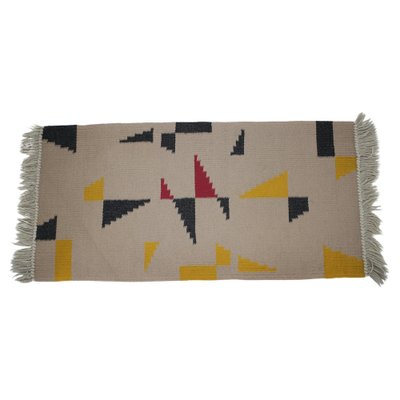 Small Geometric Wool Kilim Carpet, 1950s-TZ-1257674