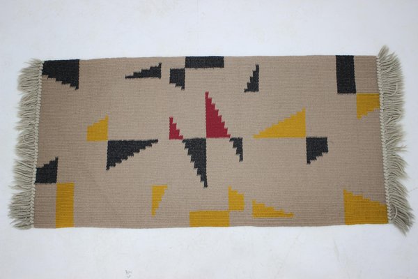 Small Geometric Wool Kilim Carpet, 1950s-TZ-1257674