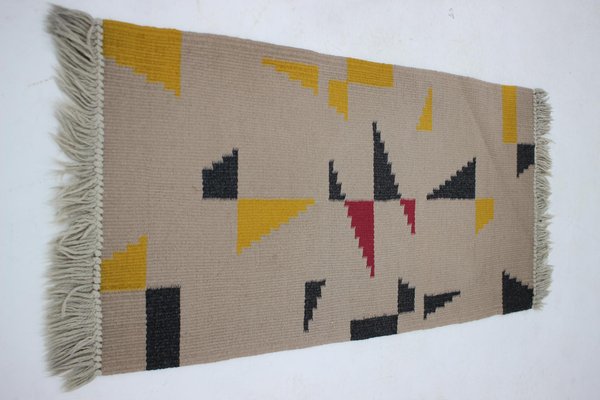 Small Geometric Wool Kilim Carpet, 1950s-TZ-1257674