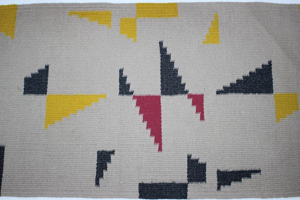 Small Geometric Wool Kilim Carpet, 1950s-TZ-1257674