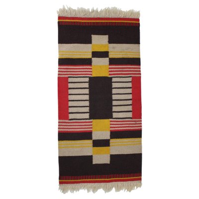 Small Geometric Wool Kilim Carpet by Antonin Kybal, 1940s-TZ-983687