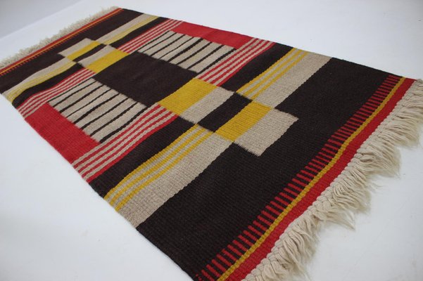 Small Geometric Wool Kilim Carpet by Antonin Kybal, 1940s-TZ-983687