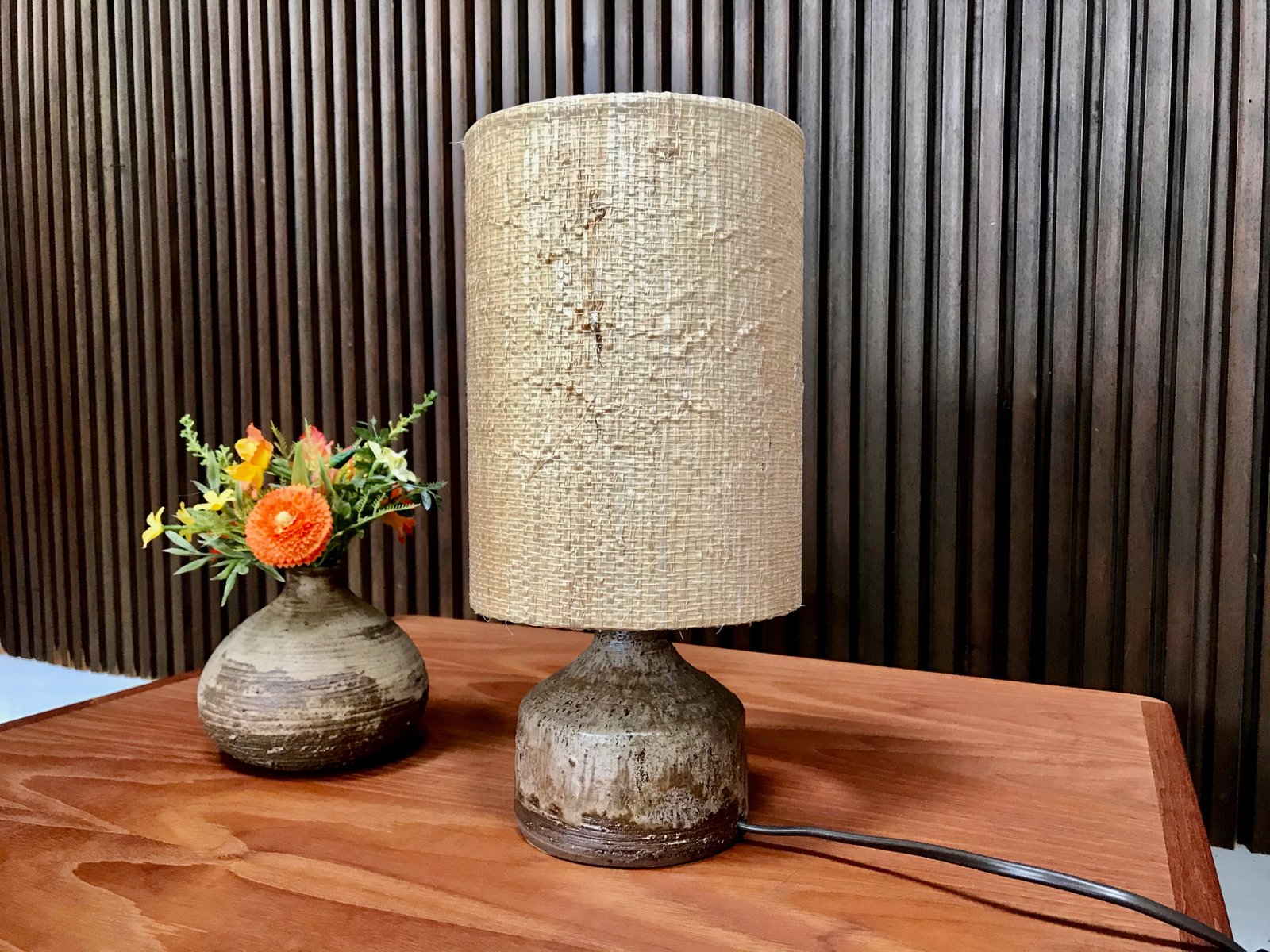 Small German Ceramic Table Lamp from Krösselbach, 1960s