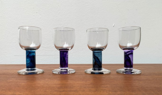 Small German Design Glasses by Regina Kaufmann for Glashagen Hütte, Set of 4-UAH-1189839