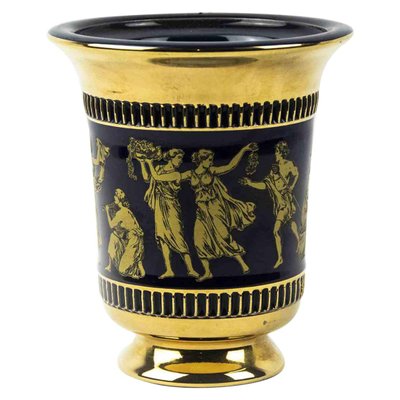 Small Gilded Blue Vase, Italy, 1970s-ZCI-2025051