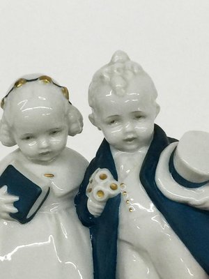 Small Girl & Boy Katzhütte Porcelain Figurine by Hertwig & Co, 1920s / 30s-UCH-1224677