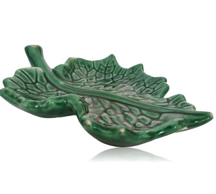 Small Glazed Green Ceramic Leaf Vase by Vallauris France-SCS-1233653